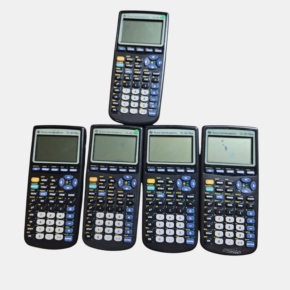 Lot of‎ 5 Texas Instruments TI-83 Plus Graphing Calculator For Parts Only
